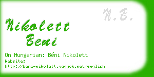 nikolett beni business card
