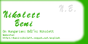 nikolett beni business card